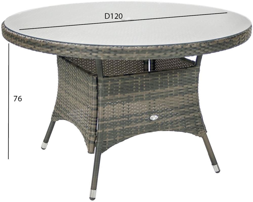 Garden Table East Inverness | size: Height: 76cm, Diameter: 120cm | color: Beige | image: 2 | variant: 1006067
