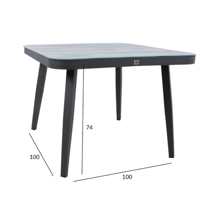 Garden Table East Newbury | size: Length: 100cm, Width: 100cm, Height: 74cm | color: Gray | image: 2 | variant: 1005166