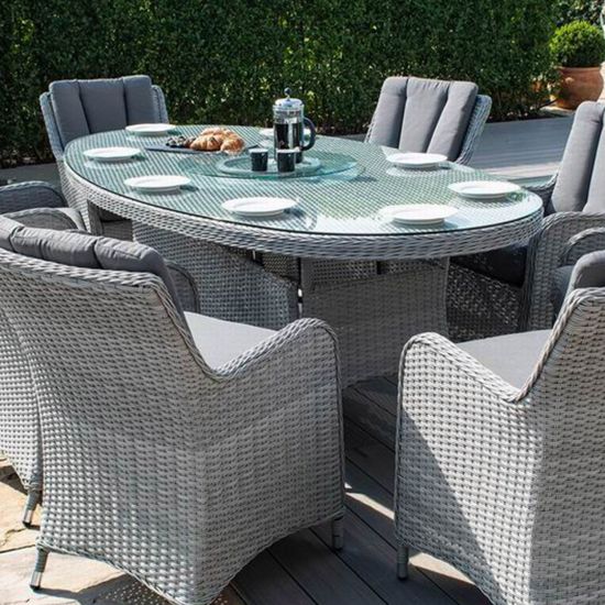 Garden Table Kirkwall | size: Length: 180cm, Width: 120cm, Height: 75cm | color: Gray | image: 3 | variant: 1005770