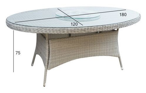 Garden Table Kirkwall | size: Length: 180cm, Width: 120cm, Height: 75cm | color: Gray | image: 4 | variant: 1005770
