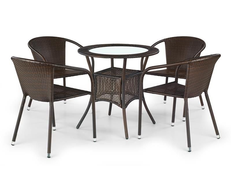 Garden Table Midas | size: Length: 74cm, Width: 74cm, Height: 74cm, Diameter: 74cm | color: Brown | image: 1 | variant: 1010626