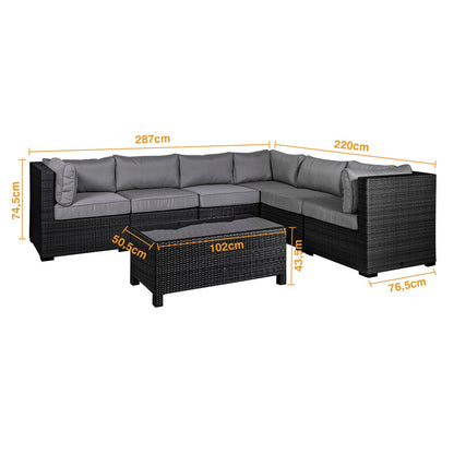 Garden Table Newbury | size: Length: 102cm, Width: 50.5cm, Height: 43.5cm | color: Black | image: 2 | variant: 1005172