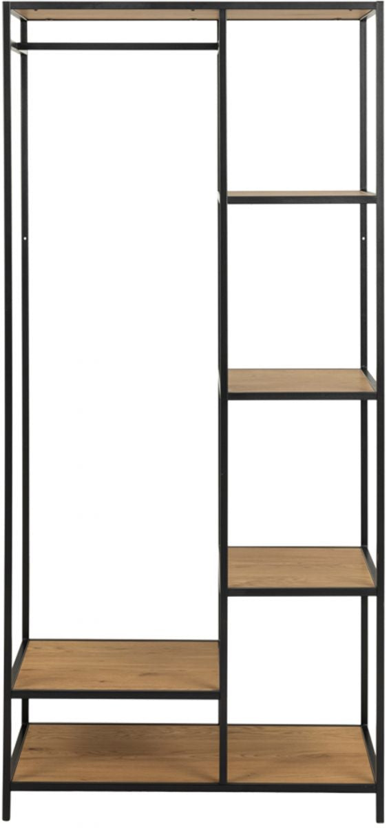 Hallway Furniture Set Aberystwyth | size: Width: 77cm, Height: 165cm, Depth: 45cm | color: Black/Oak | image: 2 | variant: 1005840