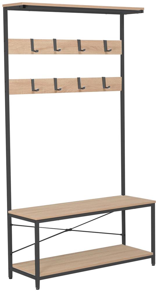Hallway Furniture Set East Viljandi | size: Width: 100cm, Height: 180cm, Depth: 36cm | color: Black/Oak | image: 1 | variant: 1005944