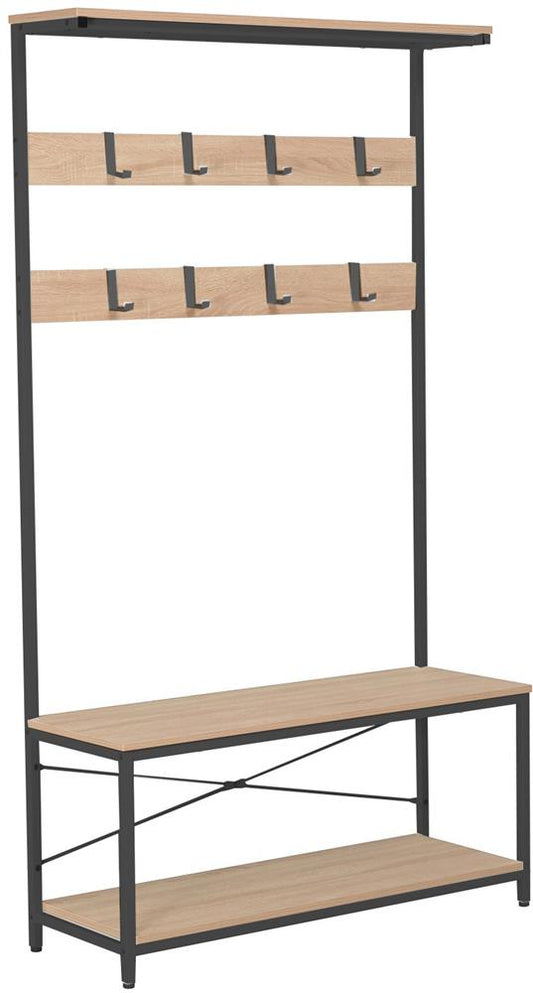 Hallway Furniture Set East Viljandi | size: Width: 100cm, Height: 180cm, Depth: 36cm | color: Black/Oak | image: 1 | variant: 1005944