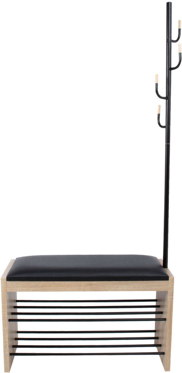 Hallway Furniture Set Whitby | size: Width: 87cm, Height: 173cm, Depth: 30cm | color: Black/Oak | image: 2 | variant: 1005841