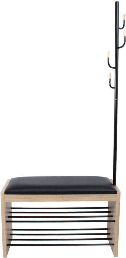 Hallway Furniture Set Whitby | size: Width: 87cm, Height: 173cm, Depth: 30cm | color: Black/Oak | image: 2 | variant: 1005841