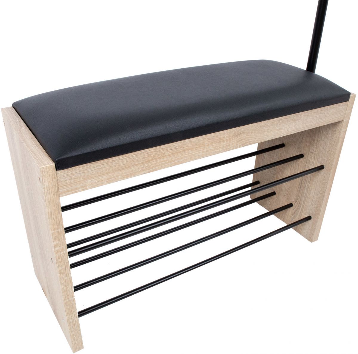Hallway Furniture Set Whitby | size: Width: 87cm, Height: 173cm, Depth: 30cm | color: Black/Oak | image: 4 | variant: 1005841