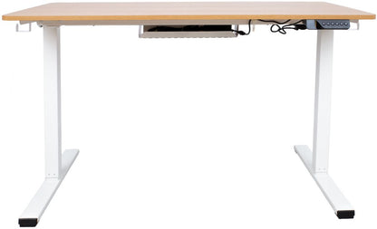 Height Adjustable Desk Bologna | size: Length: 60cm, Width: 120cm, Height: 121cm | color: Oak / White | image: 1 | variant: 1001508