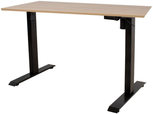 Height Adjustable Desk Bologna | size: Length: 70cm, Width: 140cm, Height: 121cm | color: Nut tree / Black | image: 0 | variant: 1001514