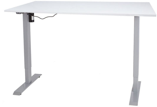 Height Adjustable Desk Bologna | size: Length: 80cm, Width: 140cm, Height: 121cm | color: White / Gray | image: 0 | variant: 1001517