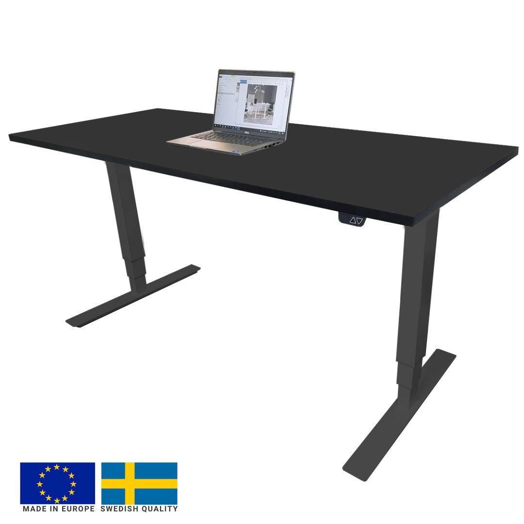 Height Adjustable Desk Brando 1 | size: Length: 70cm, Width: 120cm, Height: 129.1cm | color: Black / Black | image: 0 | variant: 1006267