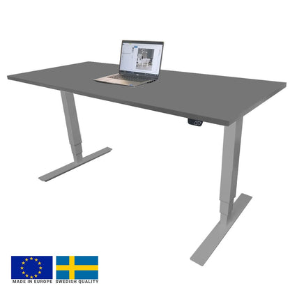Height Adjustable Desk Brando 2 | size: Length: 70cm, Width: 120cm, Height: 129.1cm | color: Gray / Gray | image: 0 | variant: 1006270