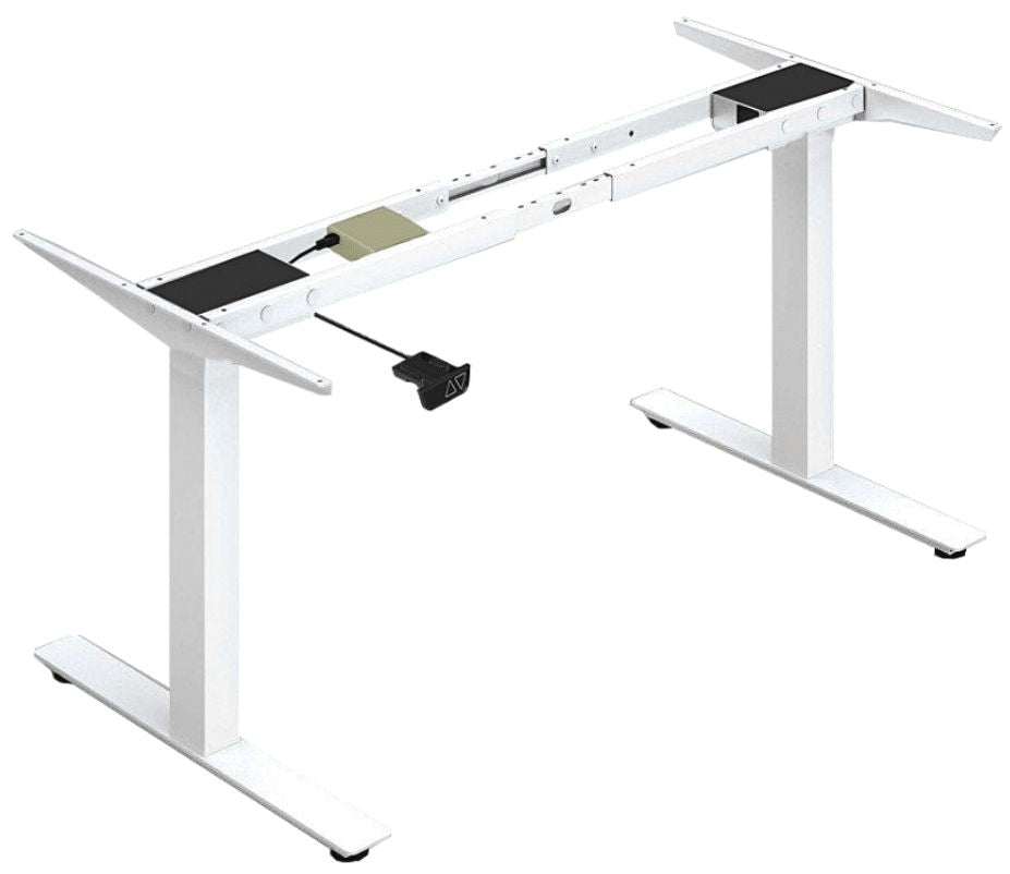 Height Adjustable Desk Brando 3 | size: Length: 70cm, Width: 140cm, Height: 129.1cm | color: White / White | image: 3 | variant: 1006273