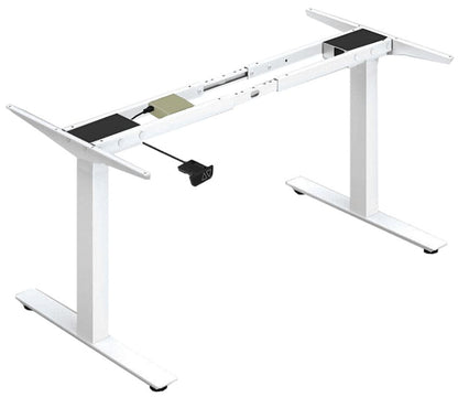 Height Adjustable Desk Brando 6 | size: Length: 70cm, Width: 160cm, Height: 129.1cm | color: White / White | image: 3 | variant: 1006282