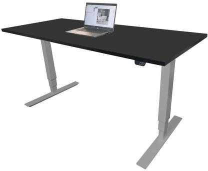 Height Adjustable Desk Brando 8 | size: Length: 70cm, Width: 160cm, Height: 129.1cm | color: Black / Gray | image: 1 | variant: 1006289