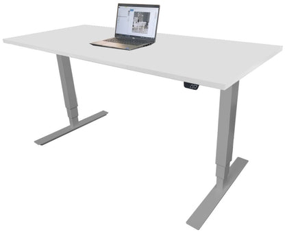 Height Adjustable Desk Brando 8 | size: Length: 70cm, Width: 160cm, Height: 129.1cm | color: White / Gray | image: 1 | variant: 1006288