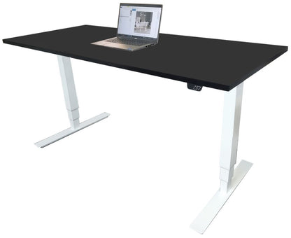 Height Adjustable Desk Brando | size: Length: 70cm, Width: 120cm, Height: 129.1cm | color: Black / White | image: 1 | variant: 1006263