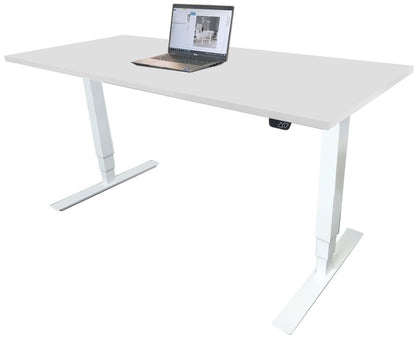 Height Adjustable Desk Brando | size: Length: 70cm, Width: 120cm, Height: 129.1cm | color: White / White | image: 1 | variant: 1006261