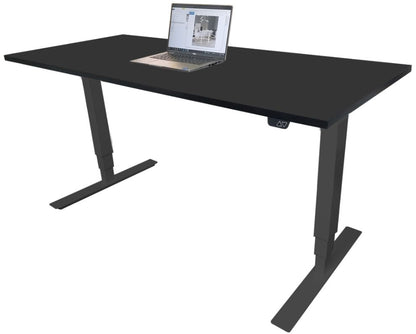 Height Adjustable Desk East Canterbury | size: Length: 70cm, Width: 120cm, Height: 129.1cm | color: Black / Black | image: 1 | variant: 1004652