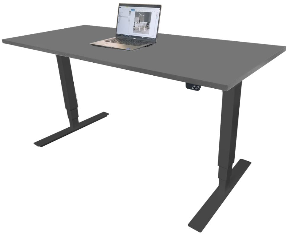 Height Adjustable Desk East Canterbury | size: Length: 70cm, Width: 120cm, Height: 129.1cm | color: Gray / Black | image: 1 | variant: 1004651