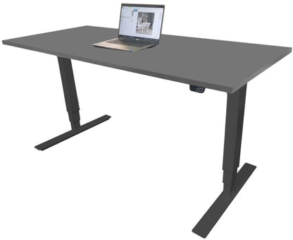 Height Adjustable Desk East Canterbury | size: Length: 70cm, Width: 120cm, Height: 129.1cm | color: Gray / Black | image: 1 | variant: 1004651