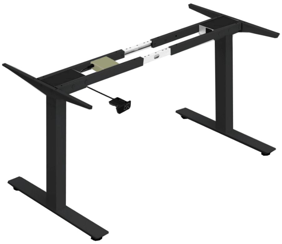 Height Adjustable Desk East Canterbury | size: Length: 70cm, Width: 120cm, Height: 129.1cm | color: Gray / Black | image: 3 | variant: 1004651