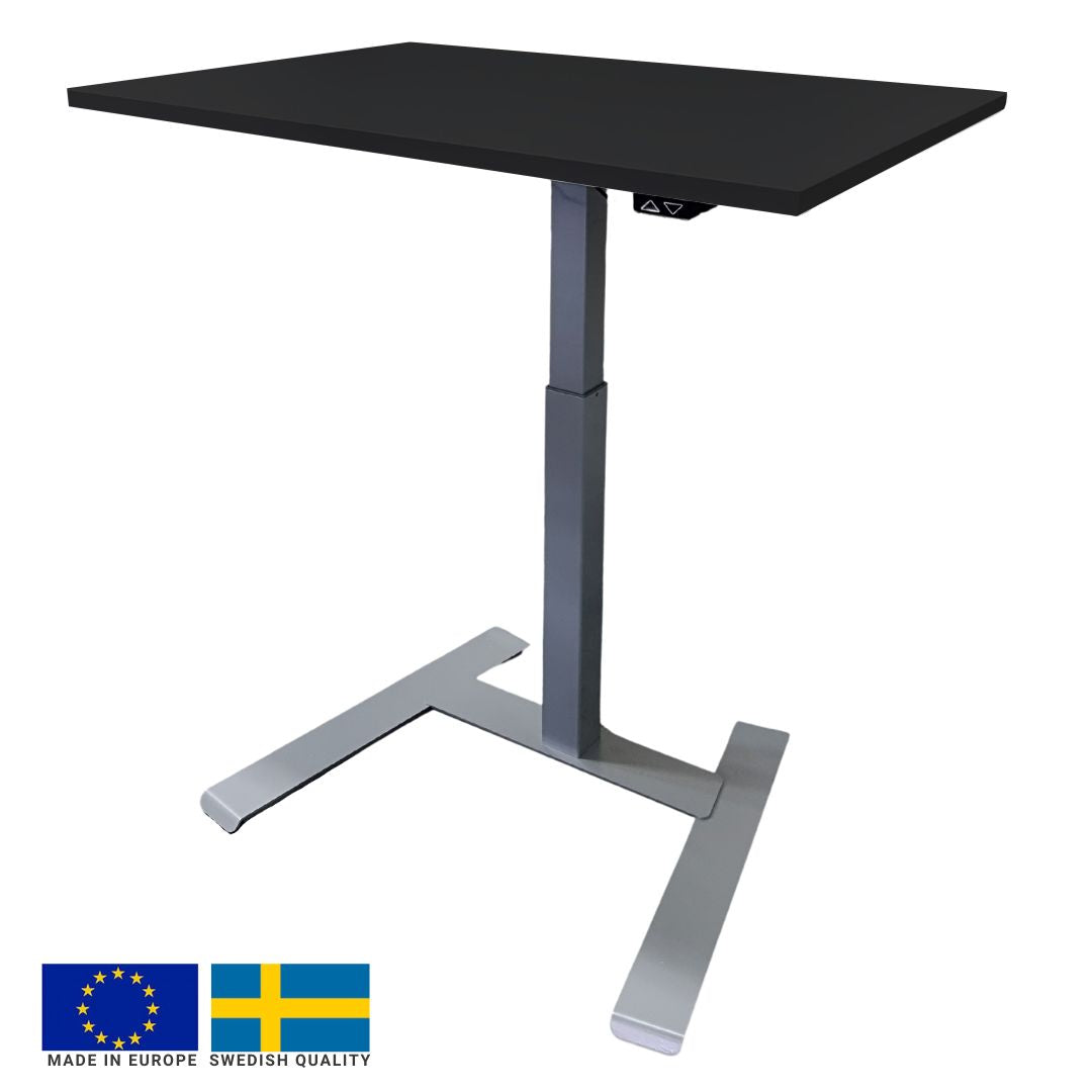 Height Adjustable Desk East Chester | size: Length: 70cm, Width: 100cm, Height: 119cm | color: Black / Gray | image: 0 | variant: 1004742