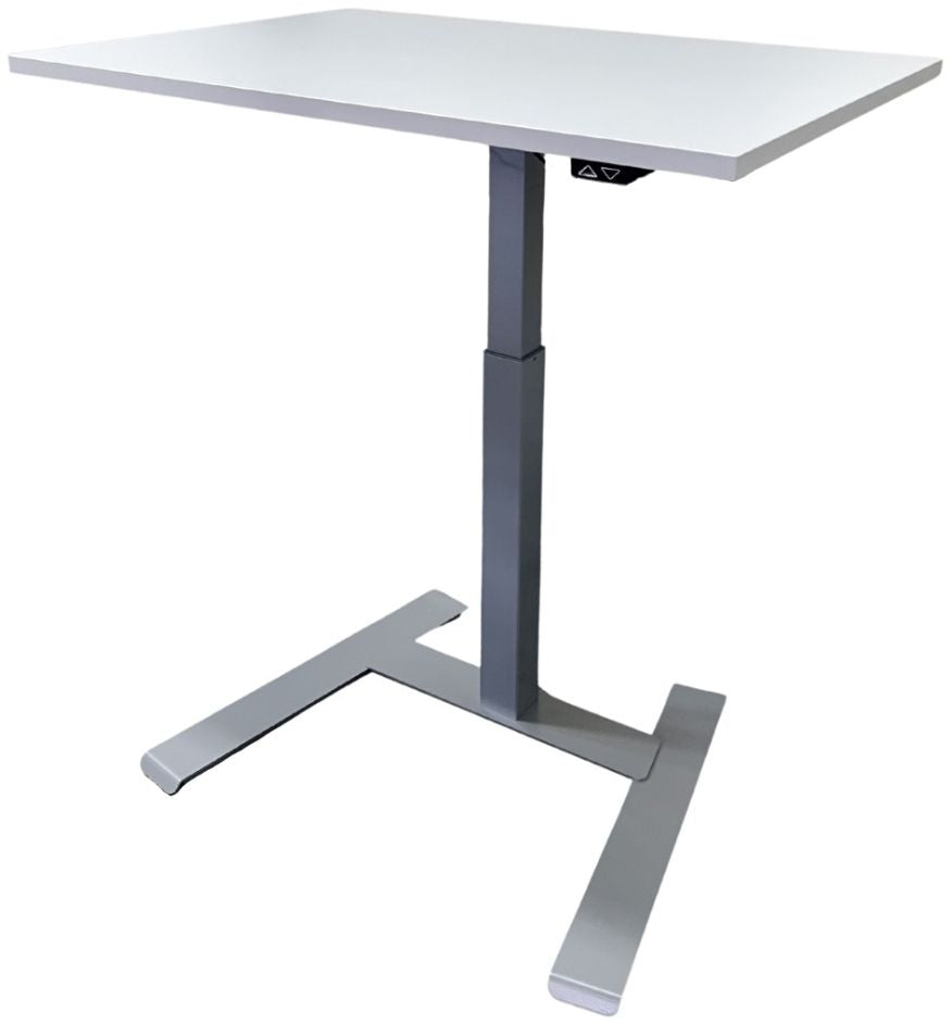Height Adjustable Desk East Chester | size: Length: 70cm, Width: 100cm, Height: 119cm | color: White / Gray | image: 1 | variant: 1004741