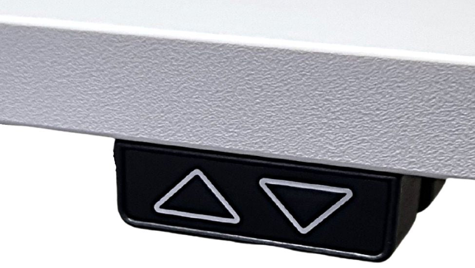 Height Adjustable Desk East Chester | size: Length: 70cm, Width: 100cm, Height: 119cm | color: White / Gray | image: 2 | variant: 1004741