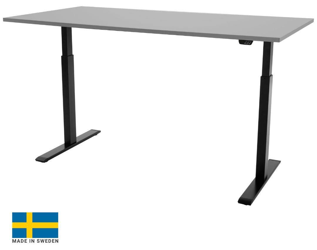 Height Adjustable Desk East Stratford | size: Length: 70cm, Width: 120cm, Height: 117.5cm | color: Gray / Black | image: 0 | variant: 1004710