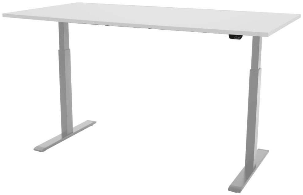Height Adjustable Desk East Stratford | size: Length: 70cm, Width: 140cm, Height: 117.5cm | color: White / Gray | image: 1 | variant: 1004723