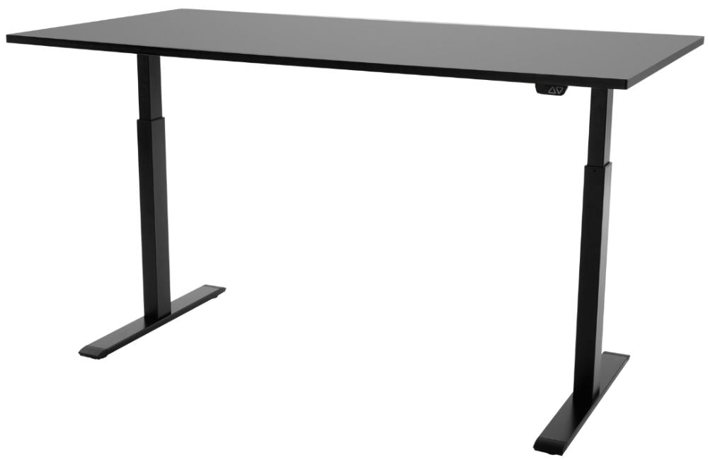 Height Adjustable Desk East Stratford | size: Length: 70cm, Width: 160cm, Height: 117.5cm | color: Black / Black | image: 1 | variant: 1004730