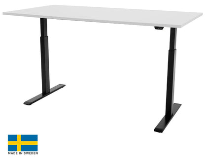 Height Adjustable Desk East Stratford | size: Length: 70cm, Width: 160cm, Height: 117.5cm | color: White / Black | image: 0 | variant: 1004729