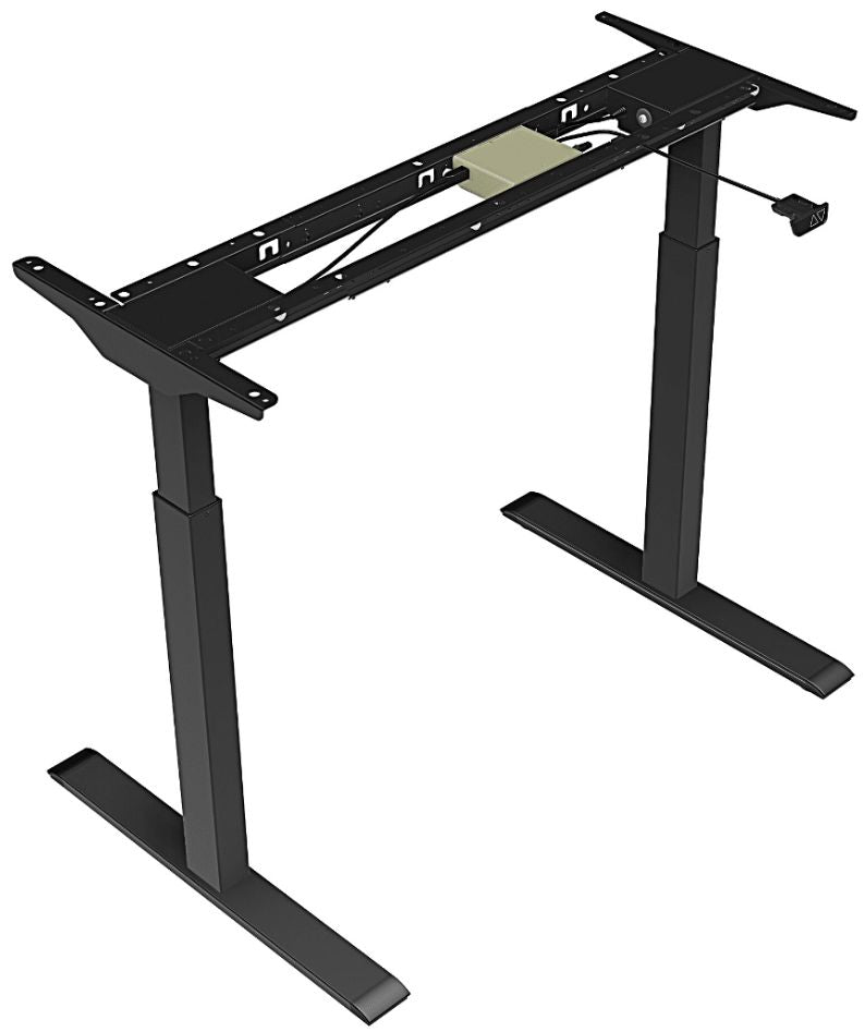 Height Adjustable Desk East Stratford | size: Length: 70cm, Width: 160cm, Height: 117.5cm | color: White / Black | image: 3 | variant: 1004729
