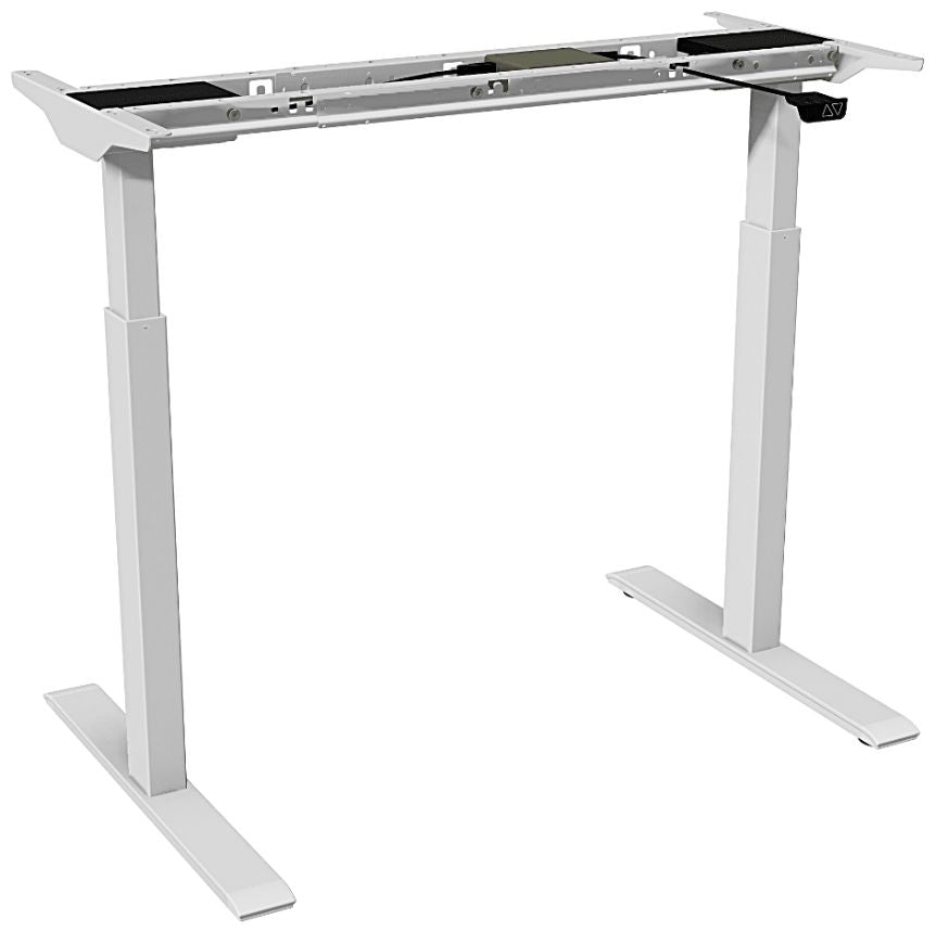 Height Adjustable Desk East Stratford | size: Length: 70cm, Width: 160cm, Height: 117.5cm | color: White / White | image: 3 | variant: 1004726
