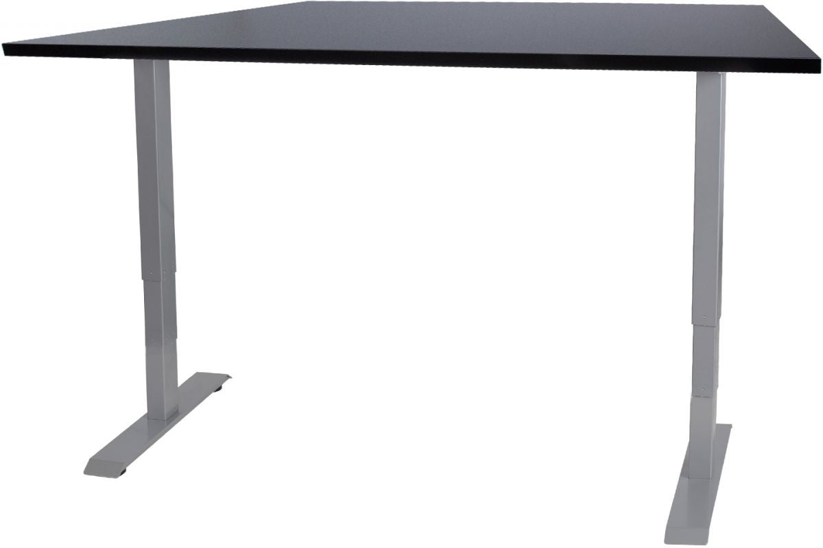 Height Adjustable Desk Ergo 2 1 | size: Length: 80cm, Width: 140cm, Height: 121cm | color: Black / Gray | image: 0 | variant: 1006214