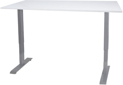 Height Adjustable Desk Ergo 2 1 | size: Length: 80cm, Width: 140cm, Height: 121cm | color: White / Gray | image: 0 | variant: 1006213