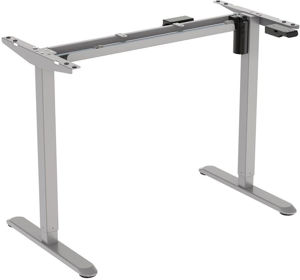 Height Adjustable Desk Florence | size: Length: 60cm, Width: 120cm, Height: 118cm | color: White / Gray | image: 1 | variant: 1001490