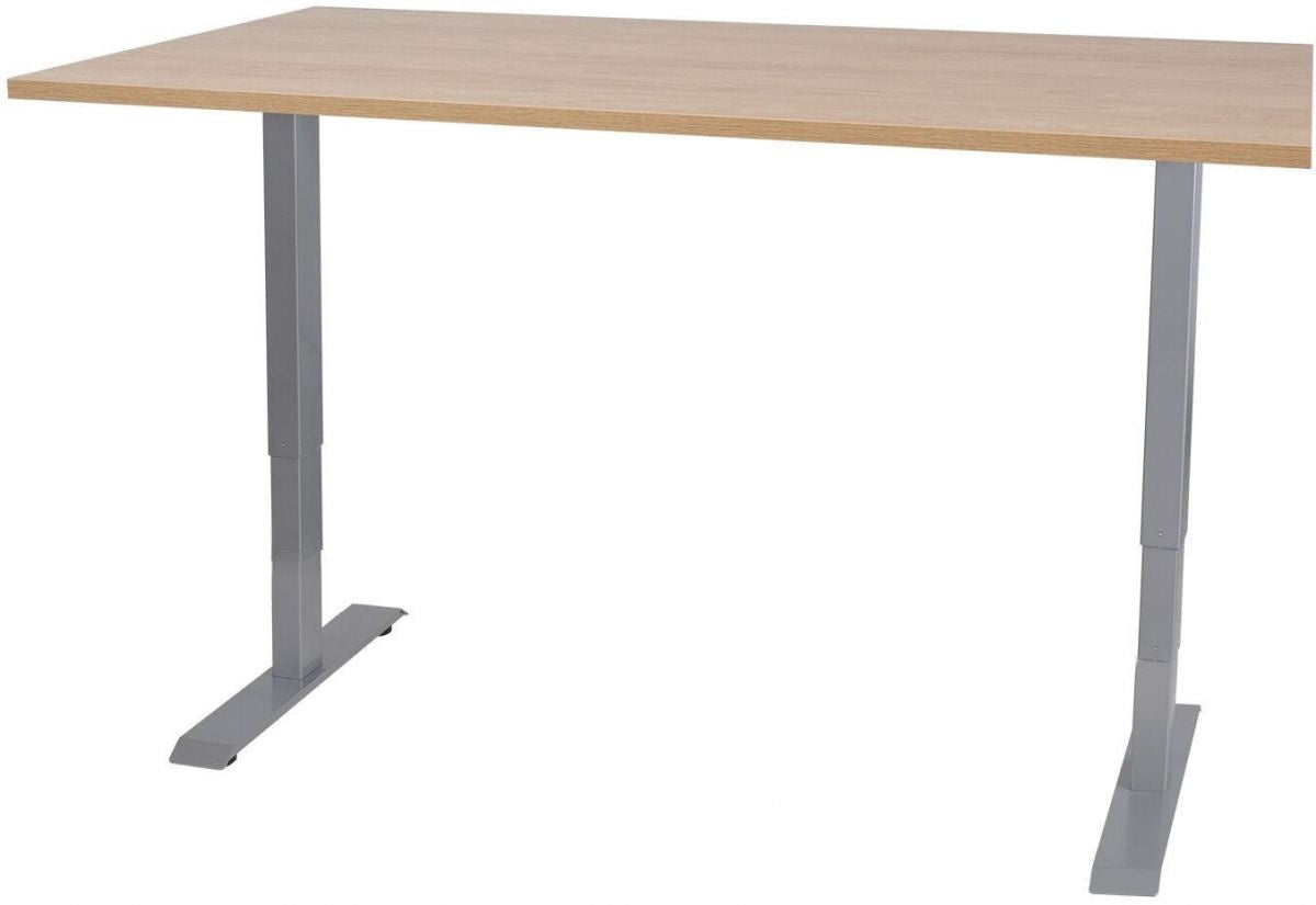 Height Adjustable Desk Penarth | size: Length: 80cm, Width: 160cm, Height: 125cm | color: Maple / Gray | image: 0 | variant: 1001478