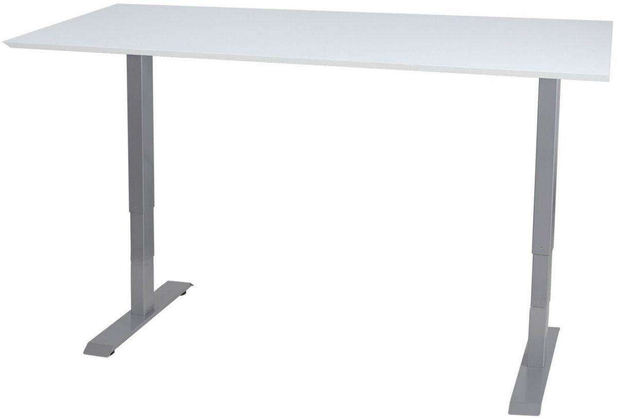 Height Adjustable Desk Penarth | size: Length: 80cm, Width: 160cm, Height: 125cm | color: White / Gray | image: 0 | variant: 1001479