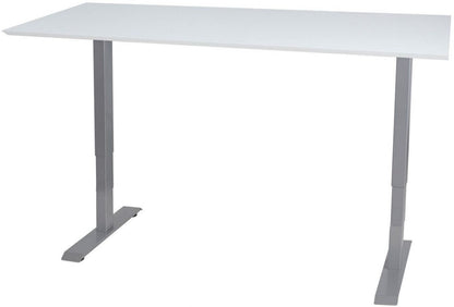 Height Adjustable Desk Penarth | size: Length: 80cm, Width: 160cm, Height: 125cm | color: White / Gray | image: 0 | variant: 1001479