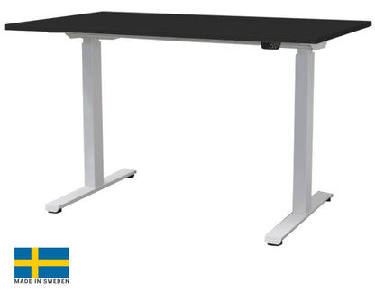 Height Adjustable Desk Scandic 9 | size: Length: 70cm, Width: 160cm, Height: 117.5cm | color: Black / White | image: 0 | variant: 1006342
