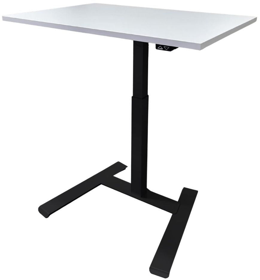Height Adjustable Desk Solo 1 | size: Length: 70cm, Width: 100cm, Height: 119cm | color: White / Black | image: 1 | variant: 1006353