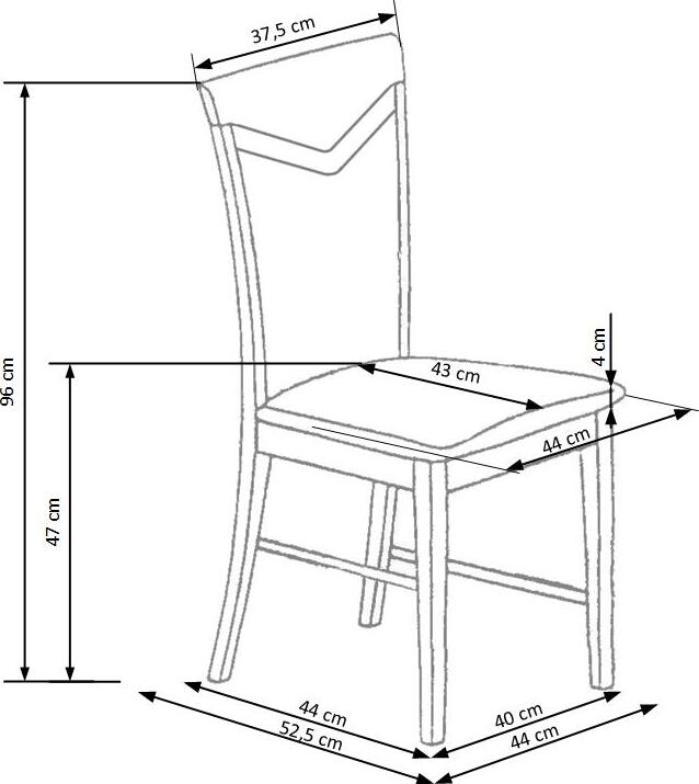 Kitchen Chair Akureyri | size: Width: 44cm, Height: 96cm, Depth: 53cm | color: Gray | image: 4 | variant: 1002090
