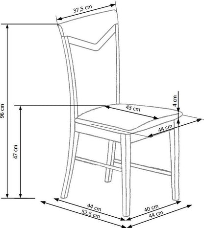 Kitchen Chair Akureyri | size: Width: 44cm, Height: 96cm, Depth: 53cm | color: Gray | image: 4 | variant: 1002090