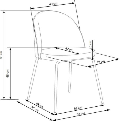 Kitchen Chair Alytus | size: Width: 49cm, Height: 80cm, Depth: 50cm | color: Gray | image: 6 | variant: 1002235