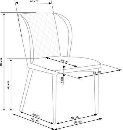 Kitchen Chair Amsterdam | size: Width: 50cm, Height: 84cm, Depth: 60cm | color: Gray | image: 7 | variant: 1002309