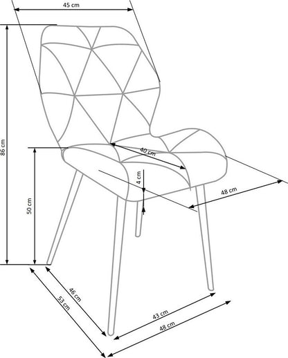 Kitchen Chair Baghdad | size: Width: 48cm, Height: 86cm, Depth: 53cm | color: Gray | image: 8 | variant: 1002405