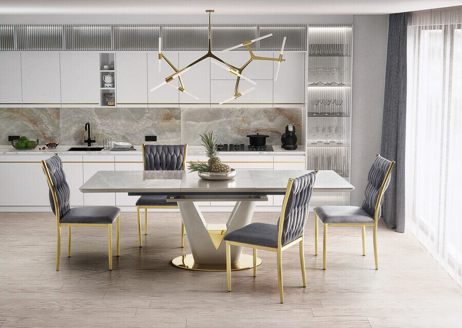 Kitchen Chair Baku | size: Width: 48cm, Height: 94cm, Depth: 55cm | color: Gray | image: 7 | variant: 1002374